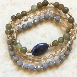 Gorgeous semi-precious stone/crystal bracelets